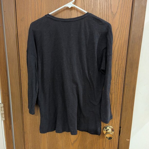 White House Black Market Lucky Brand-Metallic Stitched Floral Gray 3/4 Sleeve M - Picture 4 of 4